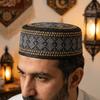 Turban Hats Ethnic Style Islam Flat Cap Breathable Round Embroider Bonnet Beanie Comfortable Thin Ramadan Hat Ethnic Male