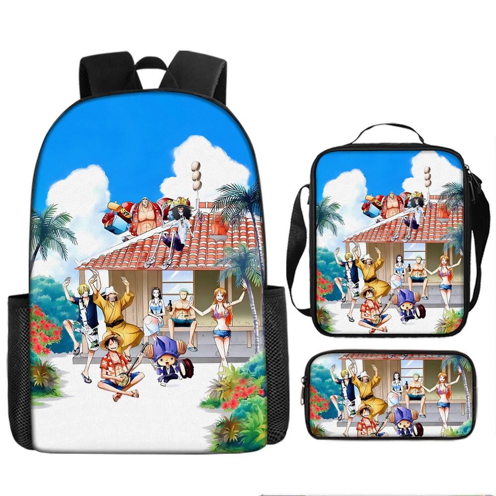 One Piece Luffy One Piece Schultasche Sauron Rucksack Schüler Nautischer König Rucksack Umhängetasche Federmäppchen Set