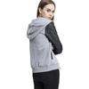Sweatshirt à capuche zippé - Urban Classic - Diamond - Manches en cuir synthétique - Noir - Femme