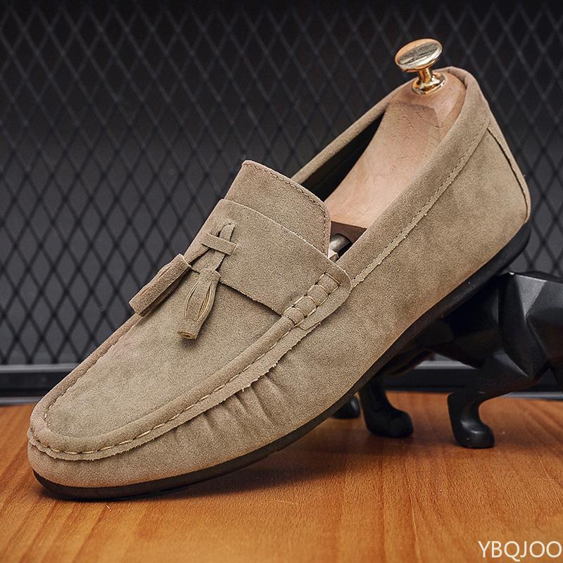 Summer Comfortable Bean Shoes Men's New Trendy Shoes Casual Soft Soled Leather Shoe Male Driving Lightweight Loafers Zapatos