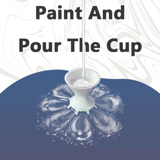 Copo para Pouring de Tinta 7 Funis Copo Dividido para Tinta Acrílica Copo para Pouring com Padrão de Flor para Arte Fluida Acessórios para Pintura de Flores DIY