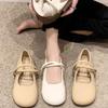 Mary Jane Single Shoes Women's 2025 Spring New Late Evening Breeze Gentle Shoes with Skirts Shallow Mouth Round Head Flat-soled Beanie Shoes