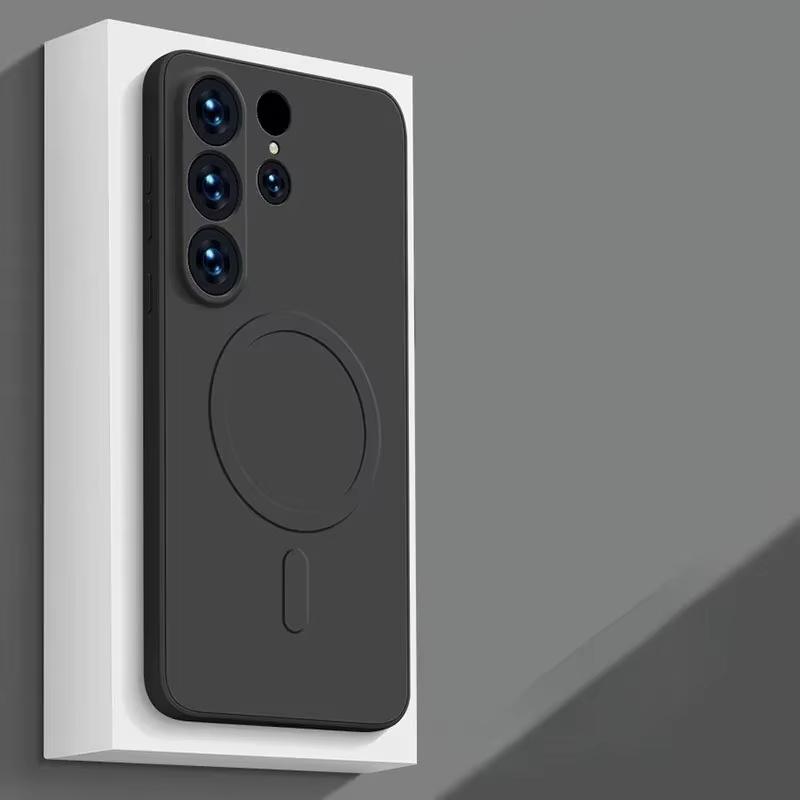 Matný magnetický kryt na telefon z tekutého silikonu pro Samsung Galaxy S25 S24 Ultra S23 S22 Plus S21 FE pro kryt pro bezdrátové nabíjení Magsafe