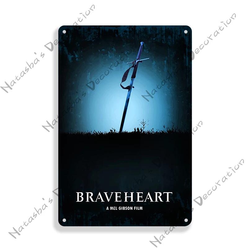American Classic Movie Braveheart Metal Plaque Decorative Plate Cafe Home Man Cave Metal Tin Sign Wall Decor Metal Signs Poster