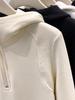 Plain Color Double Sided Fleece Hoodie For Women With Zippered Design For Casual Winter Wear