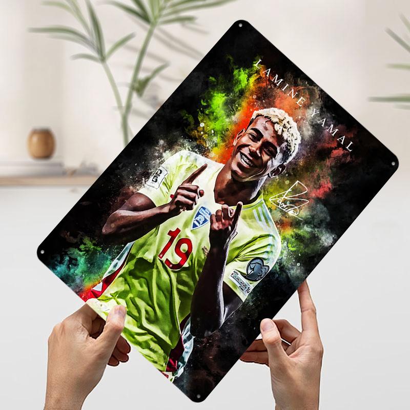 

Lamine Yamal Portrait Tin Plaque Poster Customized Wall Art Retro Vintage Metal Signs for Room Office Decor Decoration Gaming 7.9x11.8In(20x30cm)