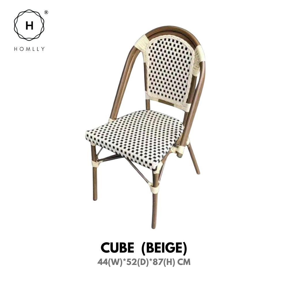 Homlly Francois French Rattan Outdoor Bistro Dining Patio Balcony Chair (X2PCS)