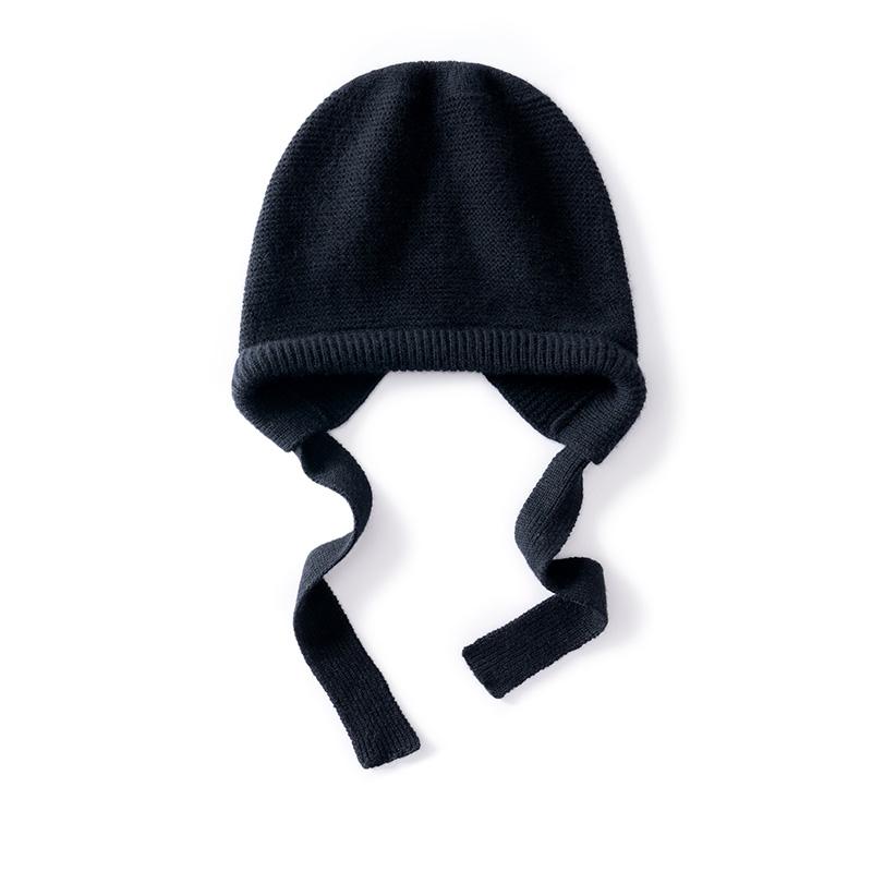 Ladies  Autumn And Winter Thick Strap 100% Cashmere Hat Knitted Yarn Hat Cute Outdoor Warm Windproof Ear Protection Hat