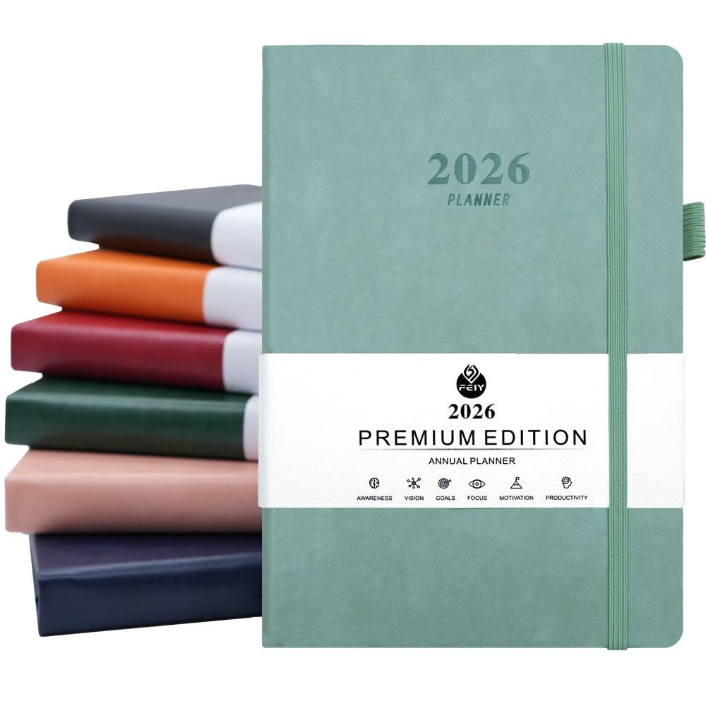 English 2026 Schedule Planner Notepad 12 Months 365 Days Efficiency Notebook  Office Supplies