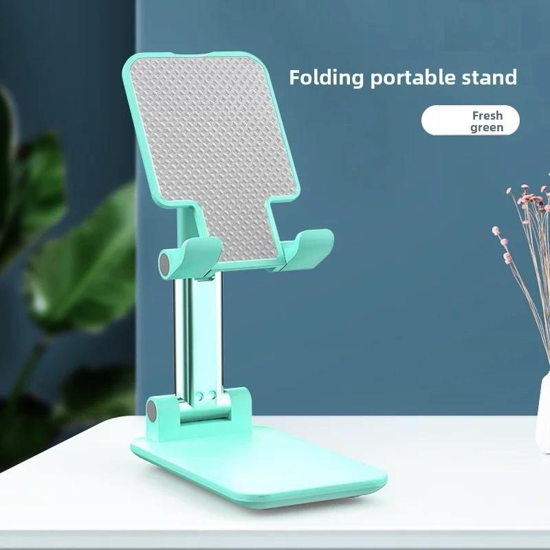 

Foldable Plastic Rotating 360-degree Mobile Phone and Tablet Stand. Multi-angle Portable Folding Desktop Aluminum Stand. зелений