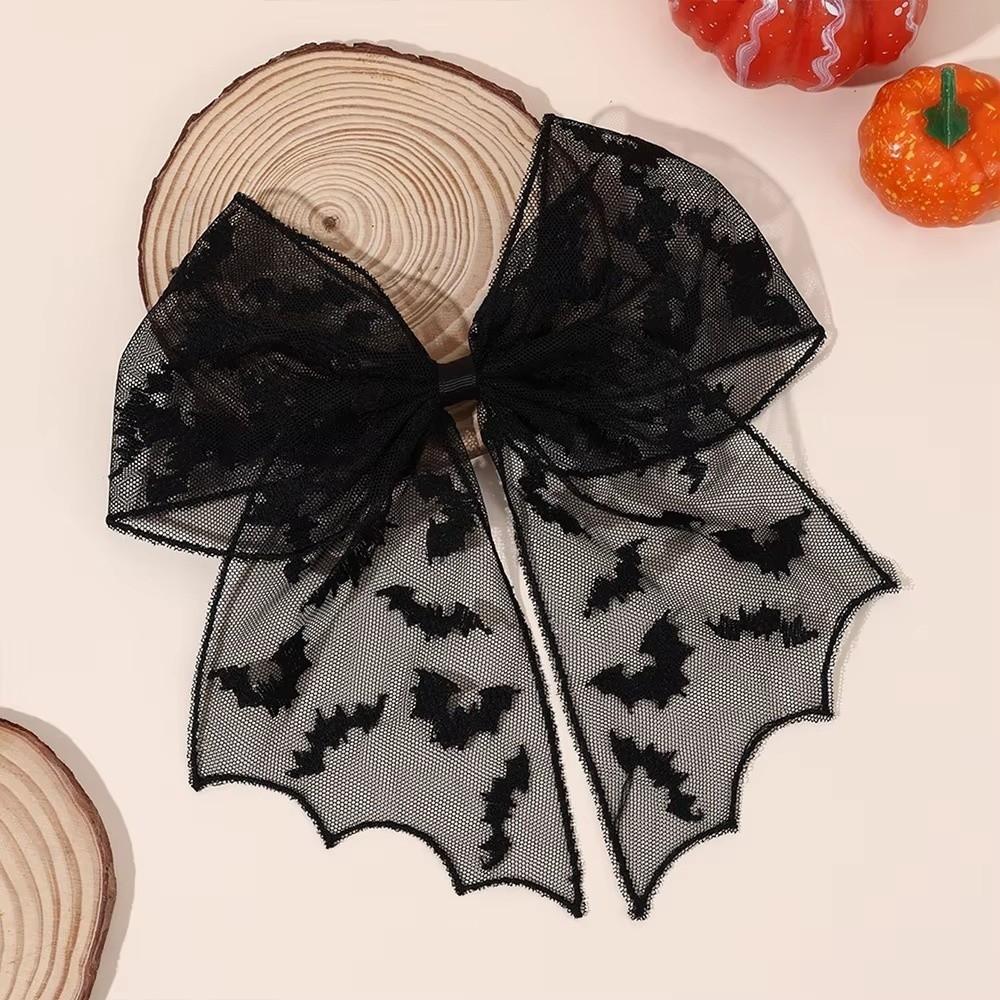 Bat Embroidery Halloween Hair Clip Bowknot Hair Accessories Spring Hair Clip  Cosplay Events