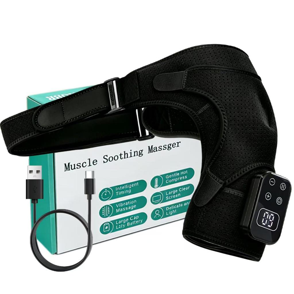 Electric Heating Massage Shoulder & Knee Pad with Adjustable Vibration and Heat Compress