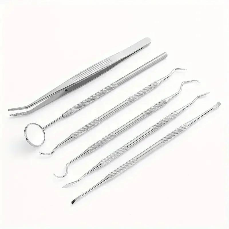 Acier Inoxydable Outils Dentaires Orale Nettoyage Fil Dentaire Détartrage Facile à Nettoyer Pas Facile à Casser Kit de Soin Miroir Dentaire Oral