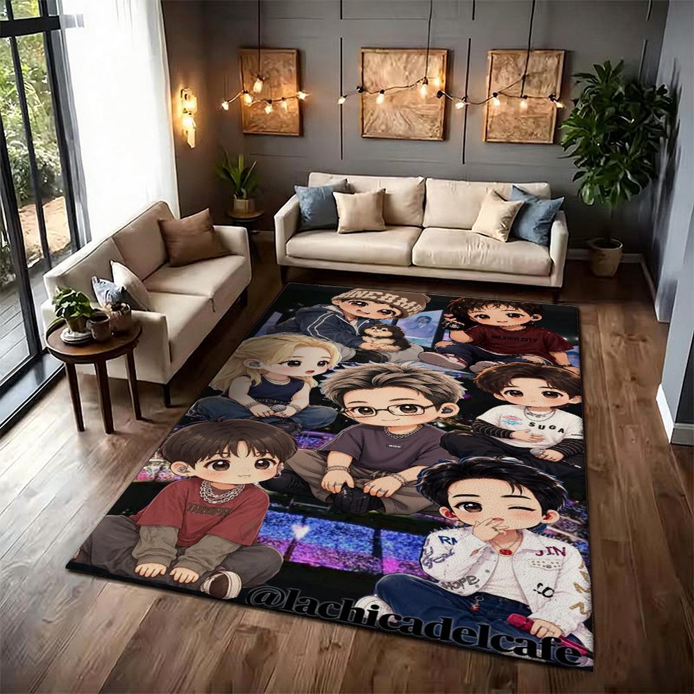 Seventeen Chibi Art Carpet Soft Rug Plush Rug Thick Rug Kitchen Floor Mat Hallway Runner Low Maintenance