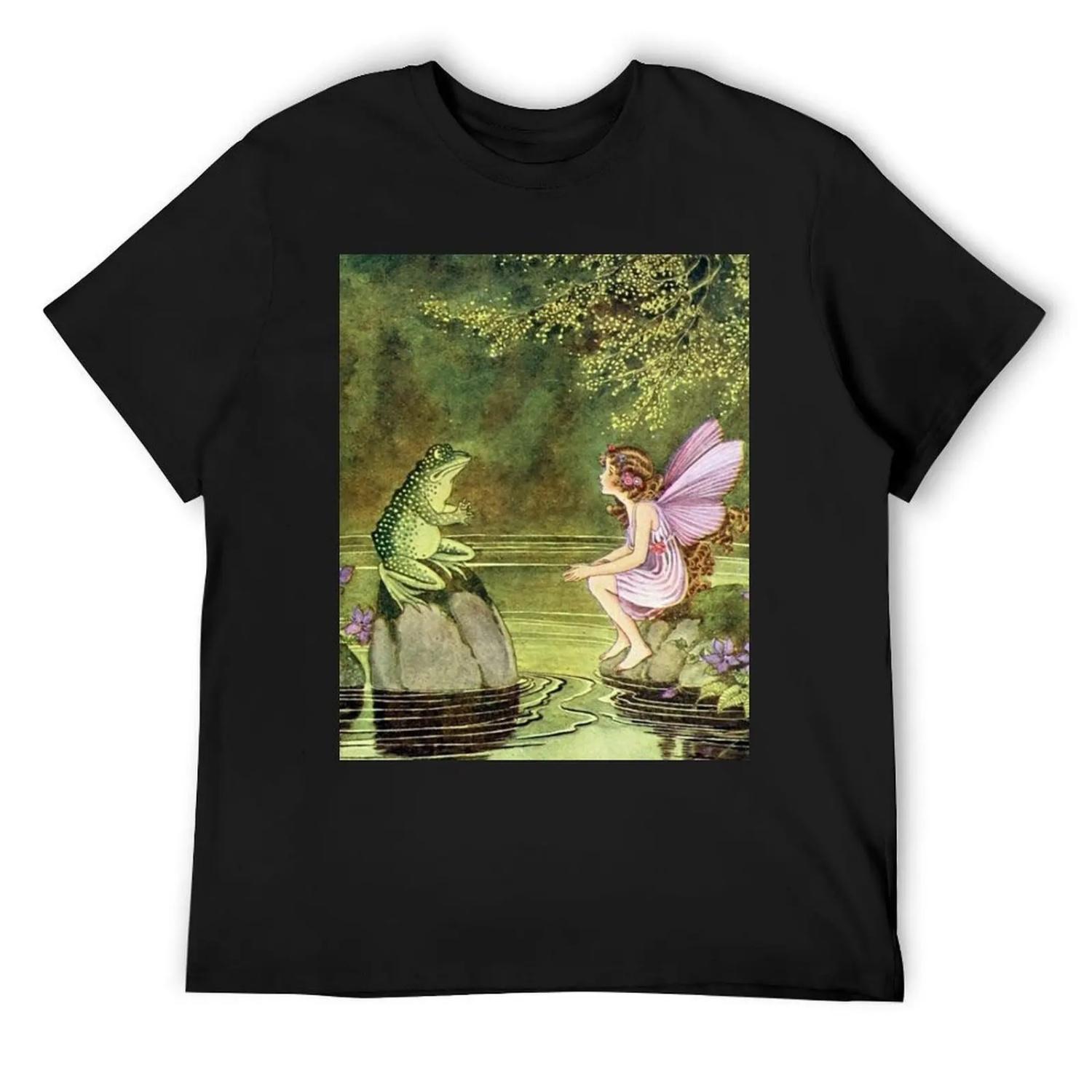 Frog and Fairy Talking -Ida Rentoul Outhwaite T-Shirt customs design your own blue archive shirts graphic tee funny t shirts men XXXXXL чёрный