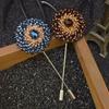 Fashion Crystal Flower Men's Brooches Long Brooch Pins Handmade Men's Lapel Pin for Suits Rhinestone Men Fashion Jewelry