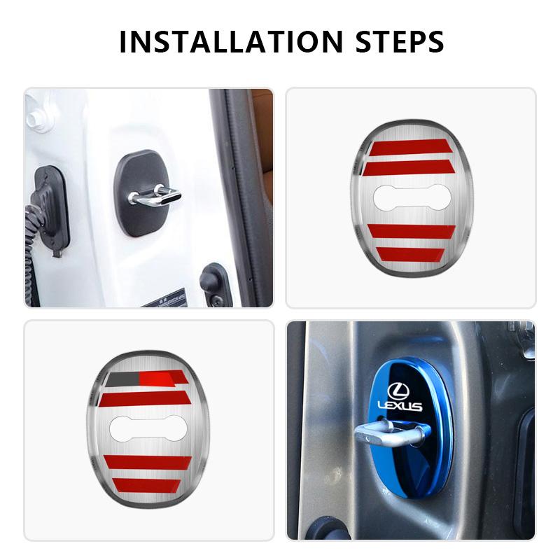 2026 Hot Interior Stickers For Lexus F-SPORT ES RX NX LS UX LM LX GX LC RZ IS CT GS RC HS 4PCS Car Door Lock Cover Stainless Ste PS3
