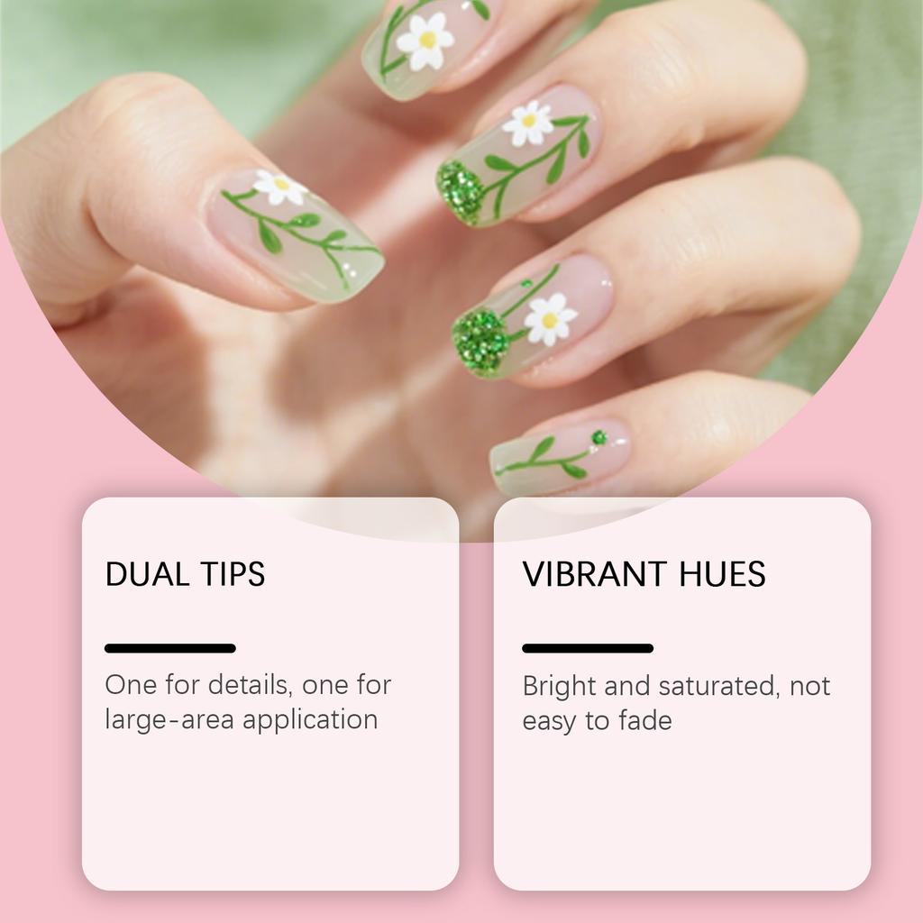DIY Nail Pen, Painting And Doodling, Nail High,gloss Outlining Pen, Acrylic Pen Set, Colored Paint And Nail Pen,30ML