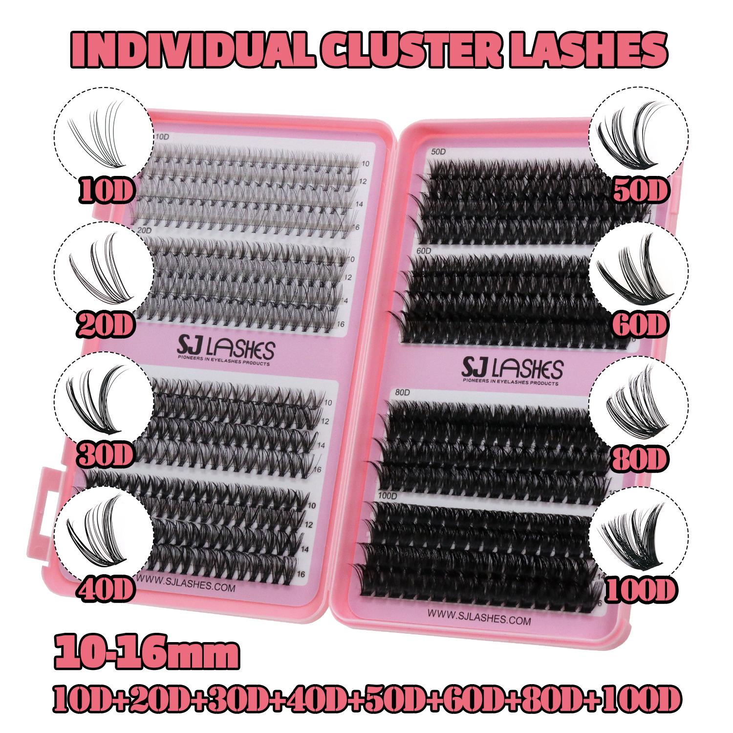 Hot-Selling DIY Eyelash Extension Kits 32 Rows Hot-Melt Hair Thick 30D 40D Single Cluster False Eyelashes Eyelashes Cluster lashes book 10D-100D