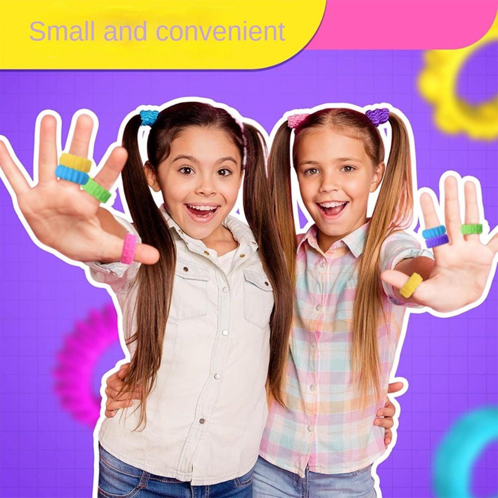 6Pcs Stress Relief Sensory Toy Silicone Anxiety Rings High Quality Fidget Ring  Kids