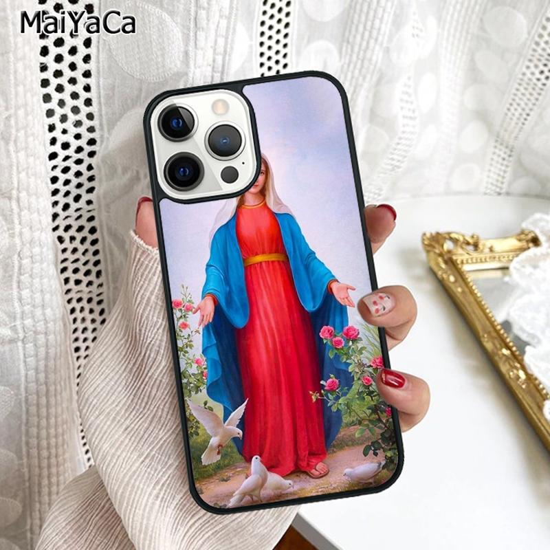 

Virgin Mary Phone Case Cover For iPhone 17 Air 16 16e 15 plus 11 12 13 14 pro max shell coque iPhone 11pro max