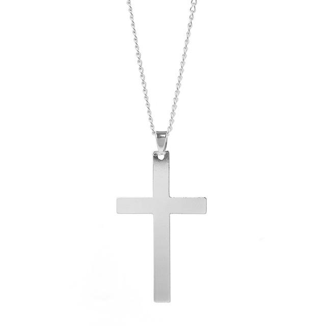 

Готическое винтажное ожерелье с подвеской в виде креста с пламенем, чокер-цепочка Харадзюку, женские мужские аксессуары, ювелирные изделия silver-3