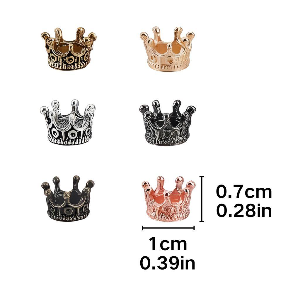 8pcs Mini Crown Spacer Beads, Multicolored Vintage DIY Jewelry Making Accessories, Doll House Miniature Crafts Decor YMY