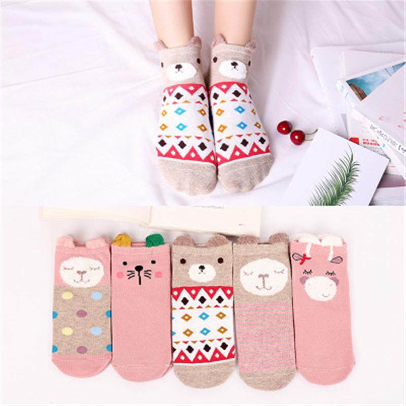 Women Cotton Socks Set Cute Cake Socks Kawaii Lovely Short Sock Casual Comfortable For Girl Korean Style High Quality Calcetines