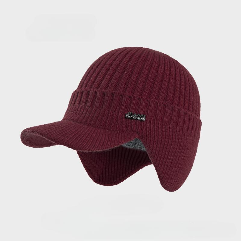 

Унисекс теплые зимние шапки стильные мягкие шапки с меховой подкладкой с толстыми зимними вязаными шапками для мужчин и женщин 1 pc темно-красного