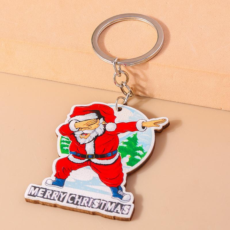 Cute Christmas Key Chain Snowman Santa Claus Key Ring Pendant for Car Key Holder Women Girls Handbag Decor DIY Jewelry Gift