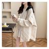 Plus Size Women Autumn Winter Plaid Hooded Sweatshirt Drawstring Long Sleeve Hoodie Oversize Casual Loose Coat Streetwear