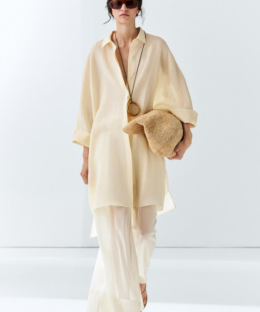 Masimodutti 100% Linen Short Shirt Dress