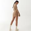 Langarm Rippen Geraffte Bandage Sexy Mini Kleid Herbst Winter Frauen High Neck Gestrickte Reine Party Elegante Outfits
