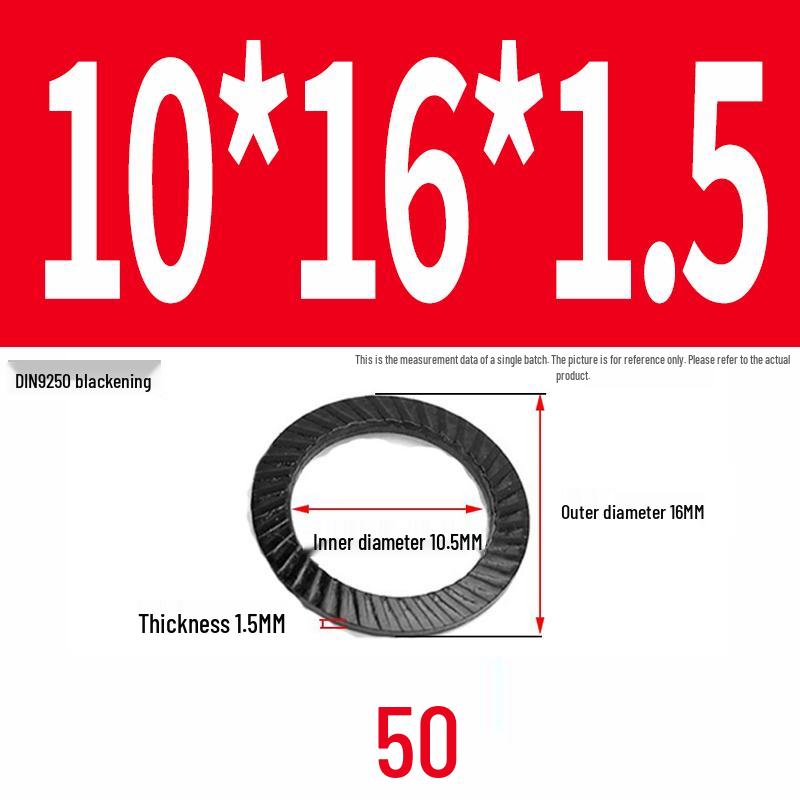 Double-Sided Serrated Lock Washer, 65Mn Steel & 304 Stainless, Anti-Loosening & Anti-Slip, Self-Locking