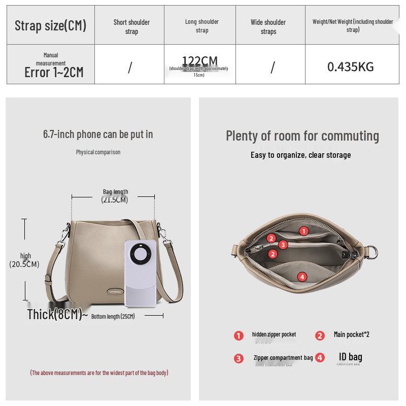 Women's Genuine Leather Crossbody Bag: High-Capacity, Versatile, and Stylish for Spring/Summer 2025