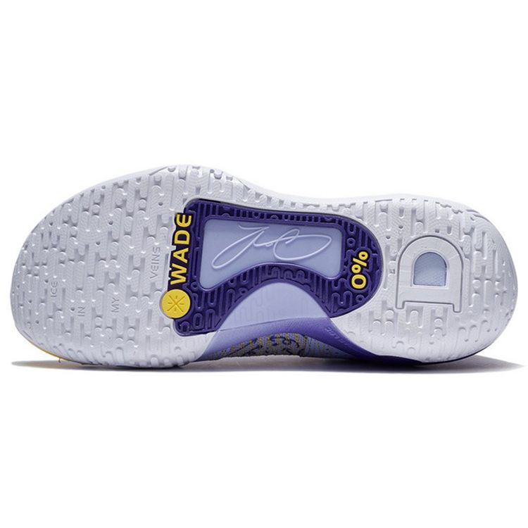 Li Ning Cold Blood Shock Absorption Non-Slip Wear-Resistant Low-Top Basketball Shoes Men Sneakers Purple Yellow ABPS007-5