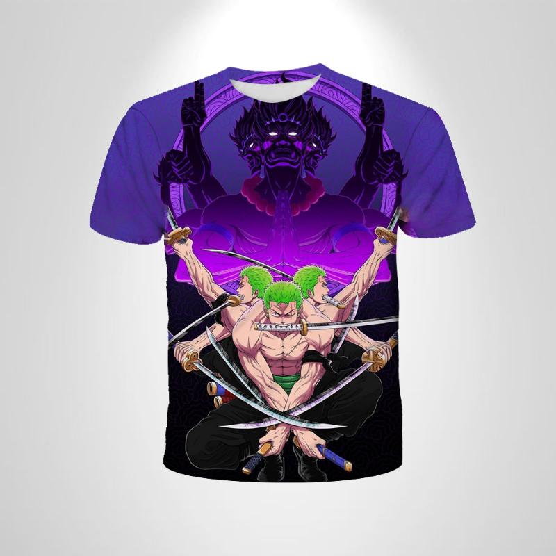 Wendy4 Jongens Eendelig T-shirt Anime Jongen Losse T-shirts heren Tops cool Kleding Zomer Mode Heren Korte Mouw Casual T-shirts 120