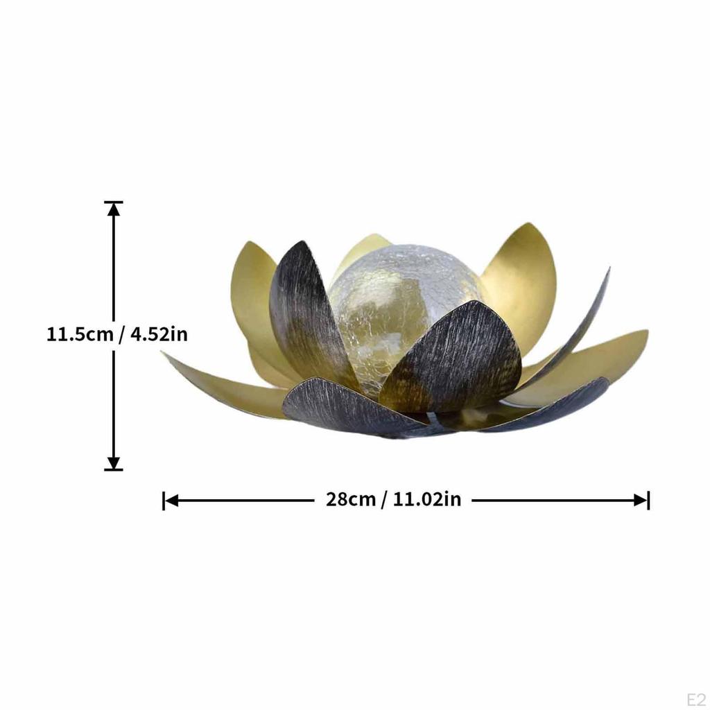 Solar Light Outdoor Decor Crackle Globe Glass Lantern Home Petal Flower Waterproof for Yard