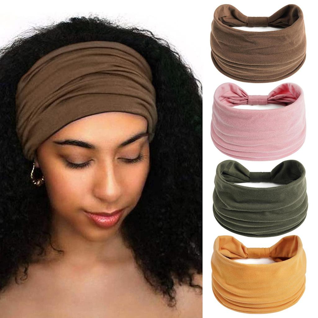 Women's Solid Color Elastic Yoga Headband - Wide, Sweat-Absorbing Sport Macaron Design