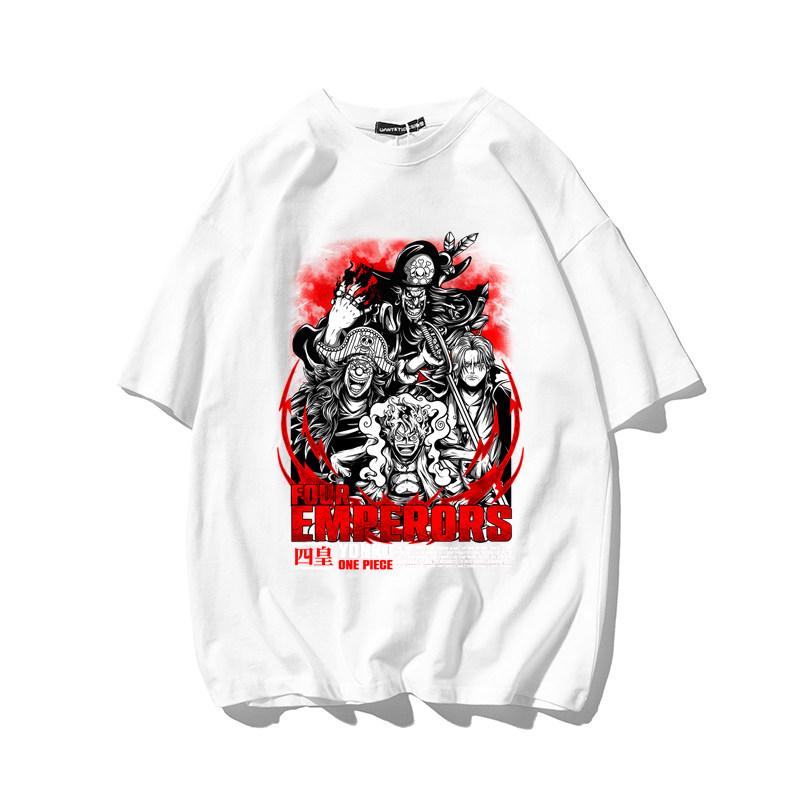 

One Piece New Four Kings Red Hair Nika Luffy Paki Black Beard Printed Tshirt Anime Casual Cotton Comfortable Parentchild S