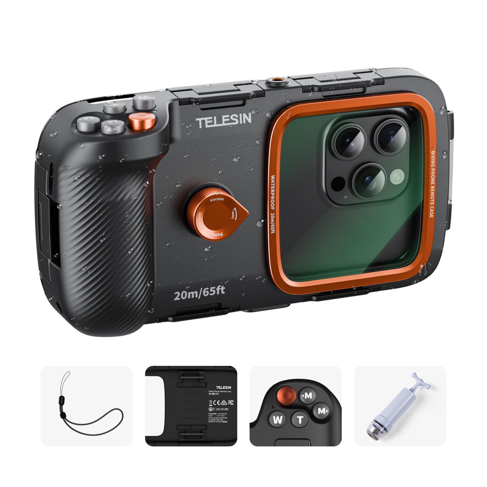 

TELESIN Waterproof Phone Case & Handheld Grip for Underwater Photography and Snorkeling
