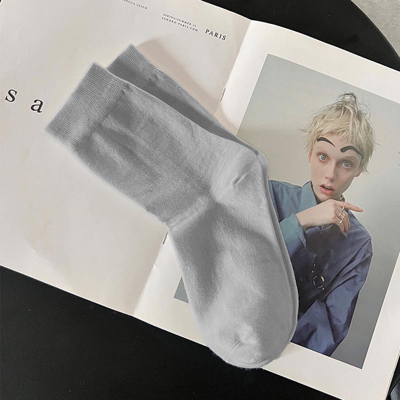 Women's Pure Cotton Breathable Mid-Calf Socks - Sweat-Absorbent, High Elastic, Anti-Pilling, Seamless, Postpartum Versatile Socks