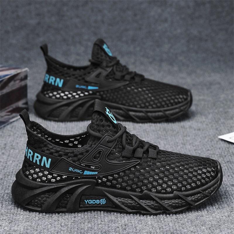 Hollow Men's Shoes Summer Casual Big Mesh Shoes Men's Outdoor Breathable Sports Mesh Trendy Shoes Men