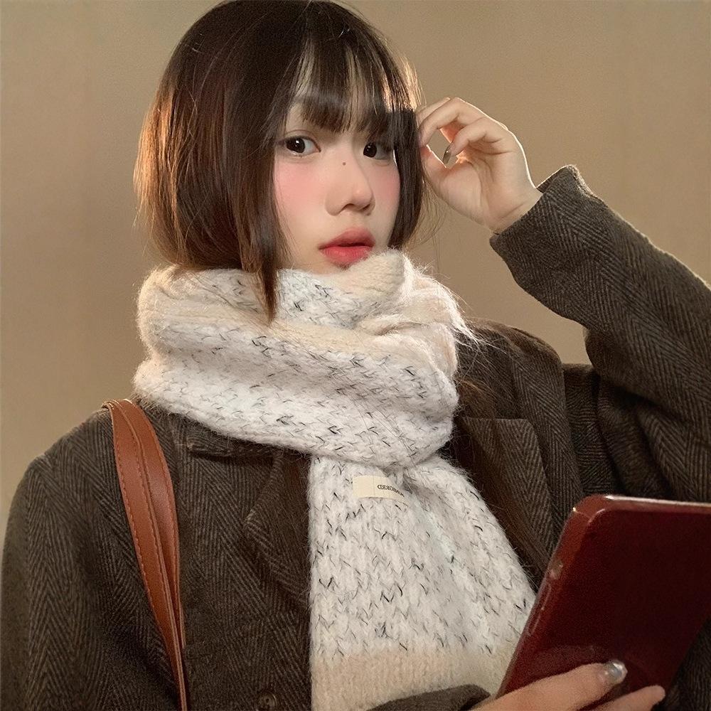 Including scarves, women's winter senior sense is versatile, white lovers keep warm, wool scarf neck protection, Korean version of the student tide