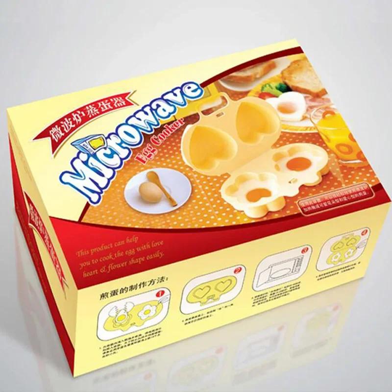 Home Microwave Oven Heart&Flowers Shape Eggs Steamer Cooking Mold Climber Egg Poacher Kitchen Gadgets Press Fried Eggs Tool