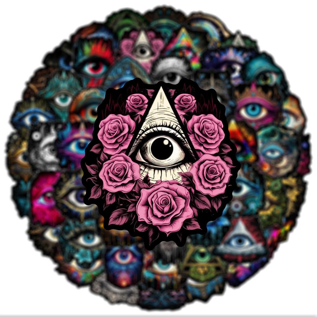 50PCS Terror Eyeball Cool Cartoon Graffiti Stickers DIY Phone Guitar Laptop Notebook Suitcase Cup Waterproof Sticker Kids Toy