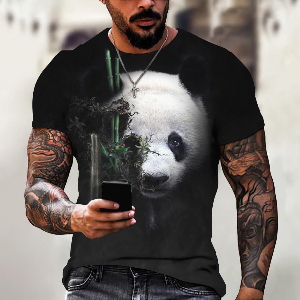 Funny Panda T-Shirts Animal 3D Print Streetwear Men Women Casual Fashion Oversized Short Sleeve T Shirt Male Tees Tops Clothing