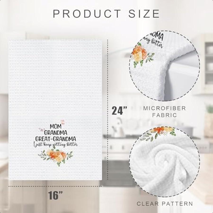 Great Grandma Weave Kitchen Towels Dish Towels Dish Cloth Grandma Gifts from Grandson Granddaughter Grandma Tea Hand Towel for