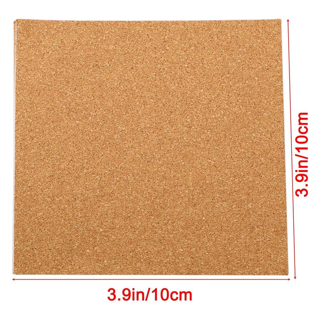 Square Cork Mat With Back Glue 100 X 100 X 1mm 40pc