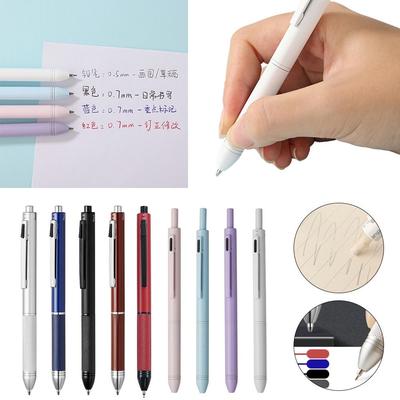 Press Type 3 Color Ballpoint Pen 4-in-1 0.5mm Mechanical Pencil Multifunction Pen  Student